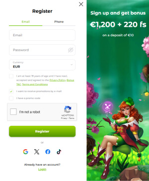 Registrazione Verde Casino