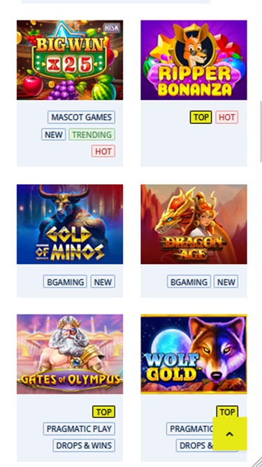 Ripper Casino Mobile Lobby